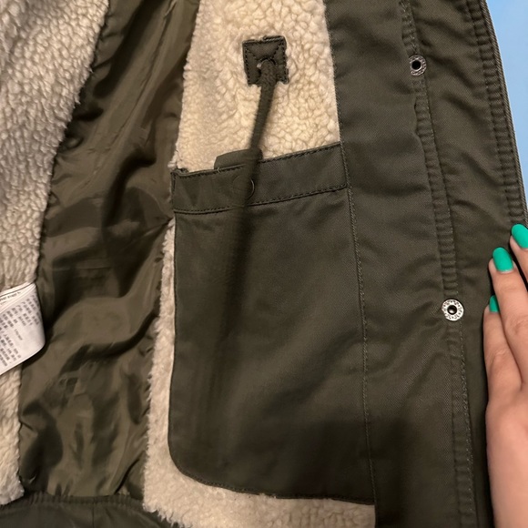 Hunter green Sherpa jacket - Picture 3 of 6